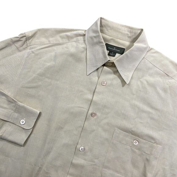 Ermenegildo Zegna Italy Large Button-Up Men's Dress Shirt Long Sleeve - Picture 2 of 5